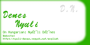 denes nyuli business card